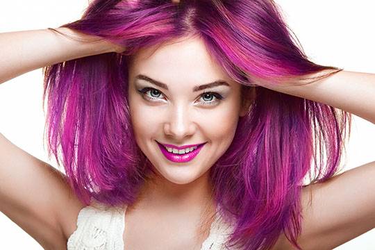 фиолетовый цвет волос