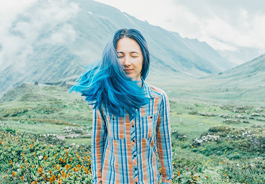 Безаммиачная синяя краска для волос